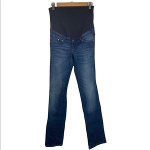 H&M Denim Midwash Maternity Blue Jeans Size 8 mama straight leg high rib